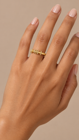 Aurelia Brushed Crystal Ring