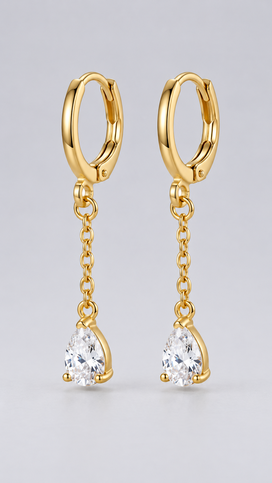 Ysaura Teardrop Huggie Drops — Gold product only