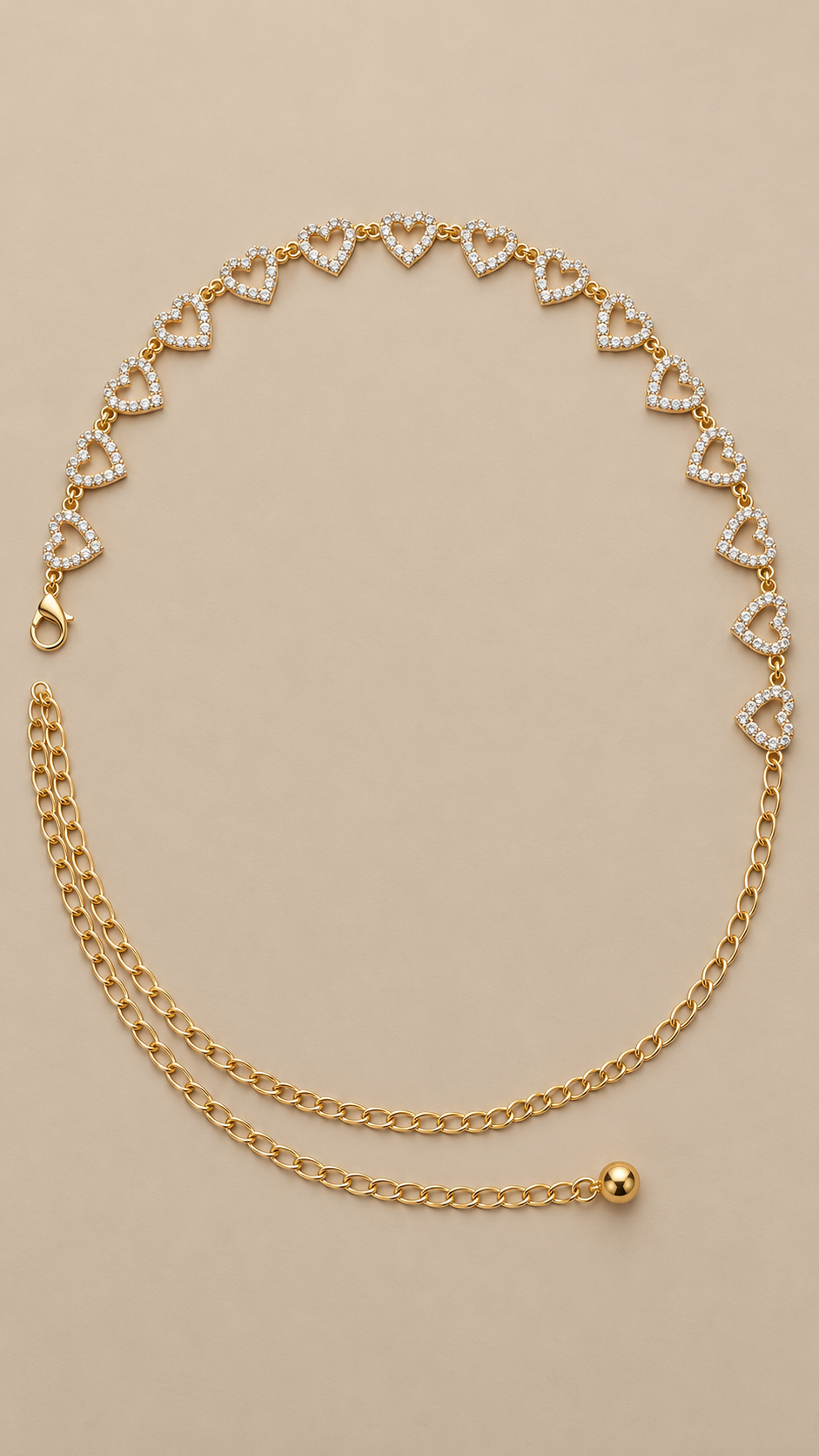 Maple Rhinestone Belly Chain — Gold product only