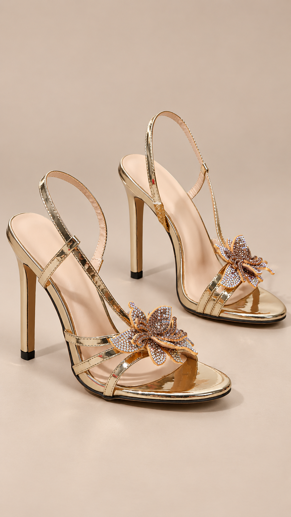 Amandine Bow Heels — Gold product only