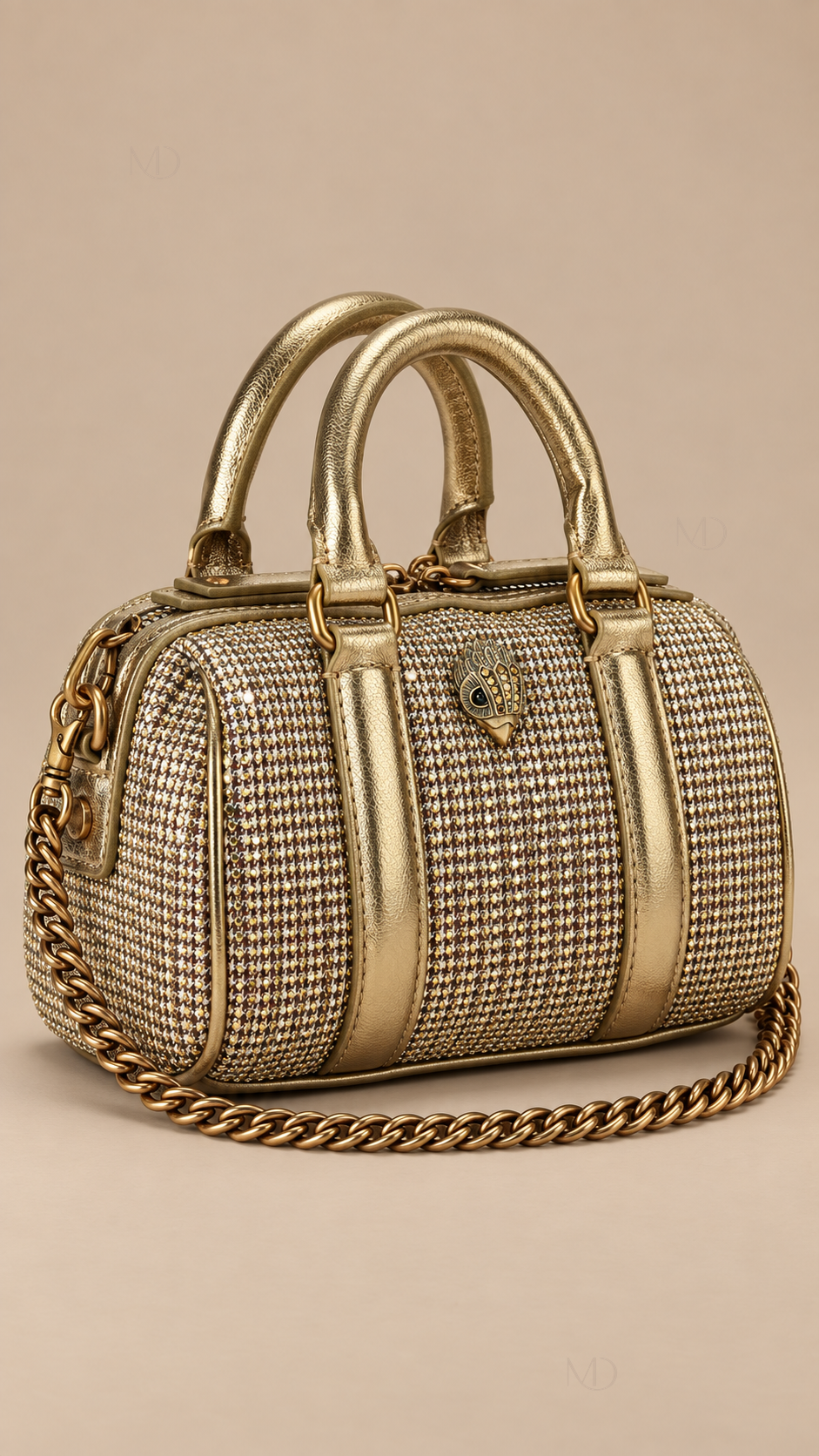 Vesper Crystal Mini Bowling Bag — Gold product only