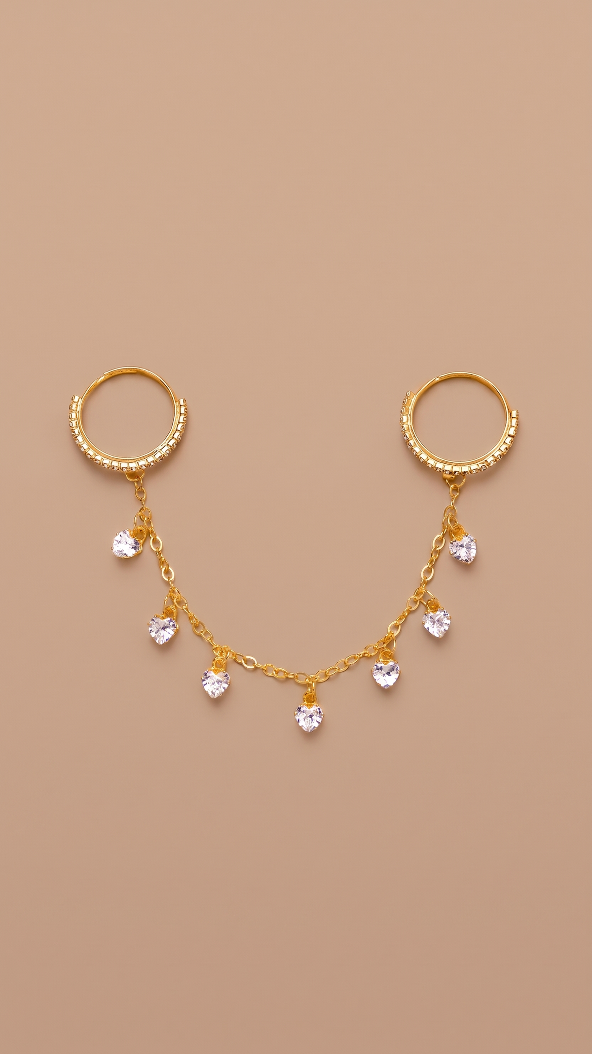 Camille Heart Chain Ring — Gold product only