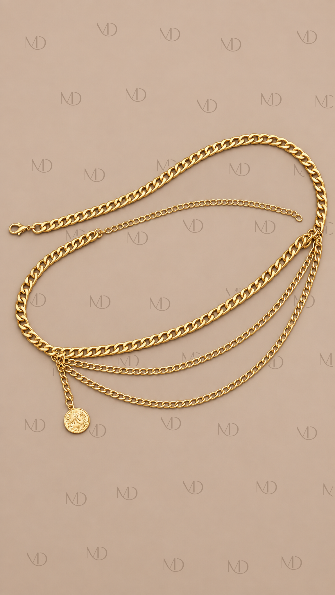 Cleo Layered Coin Waist Chain — Gold product only