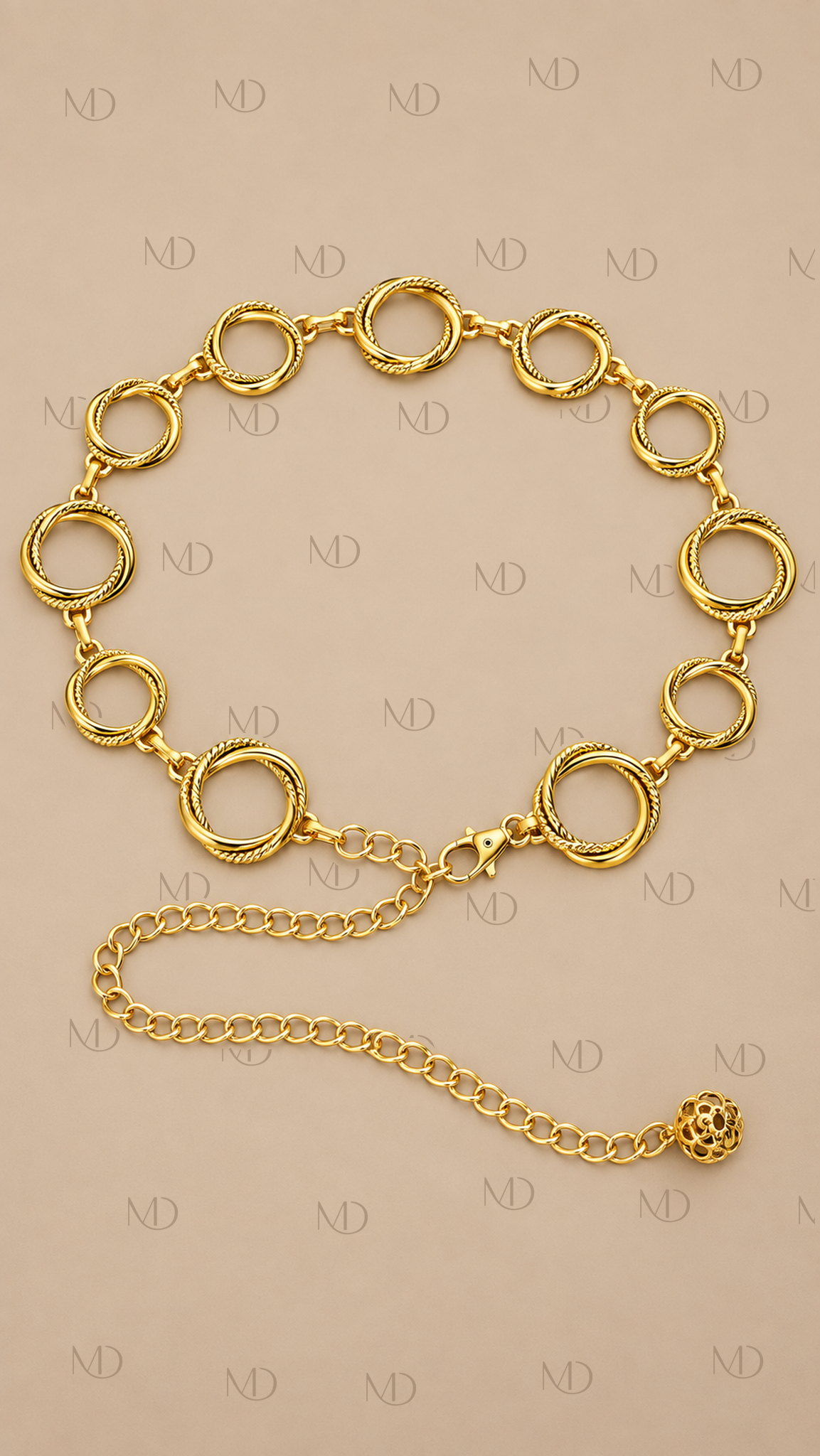 Rhea Ring Chain Belt — Gold product only