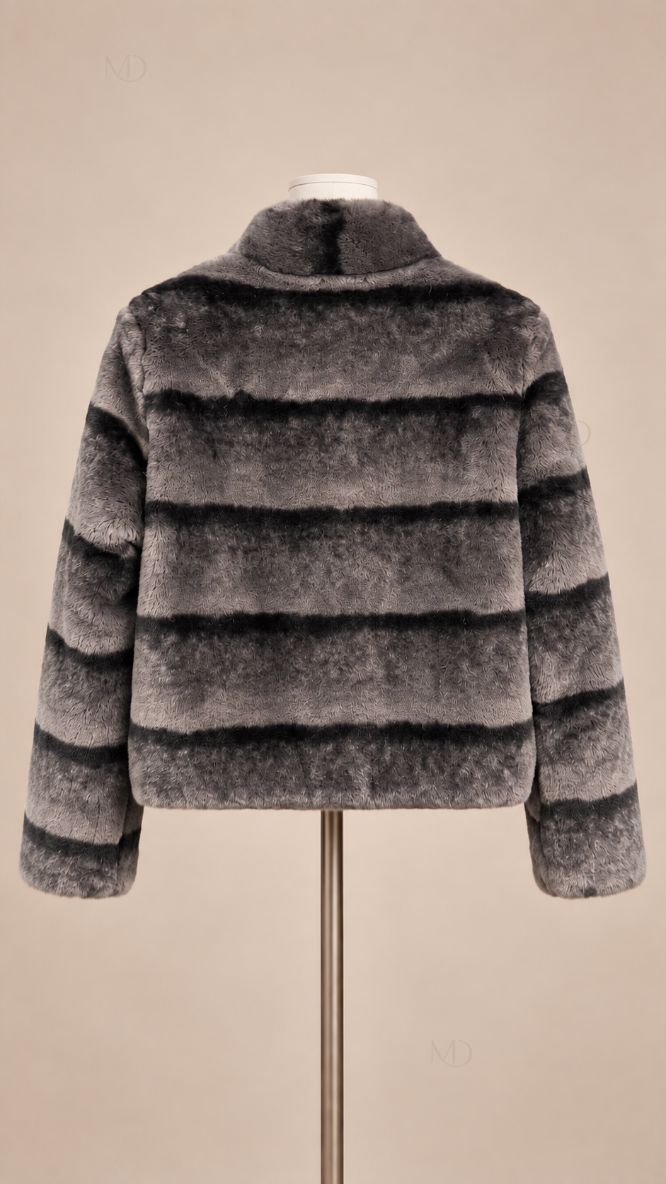 Sabine Faux Chinchilla Coat — Gray mannequin back