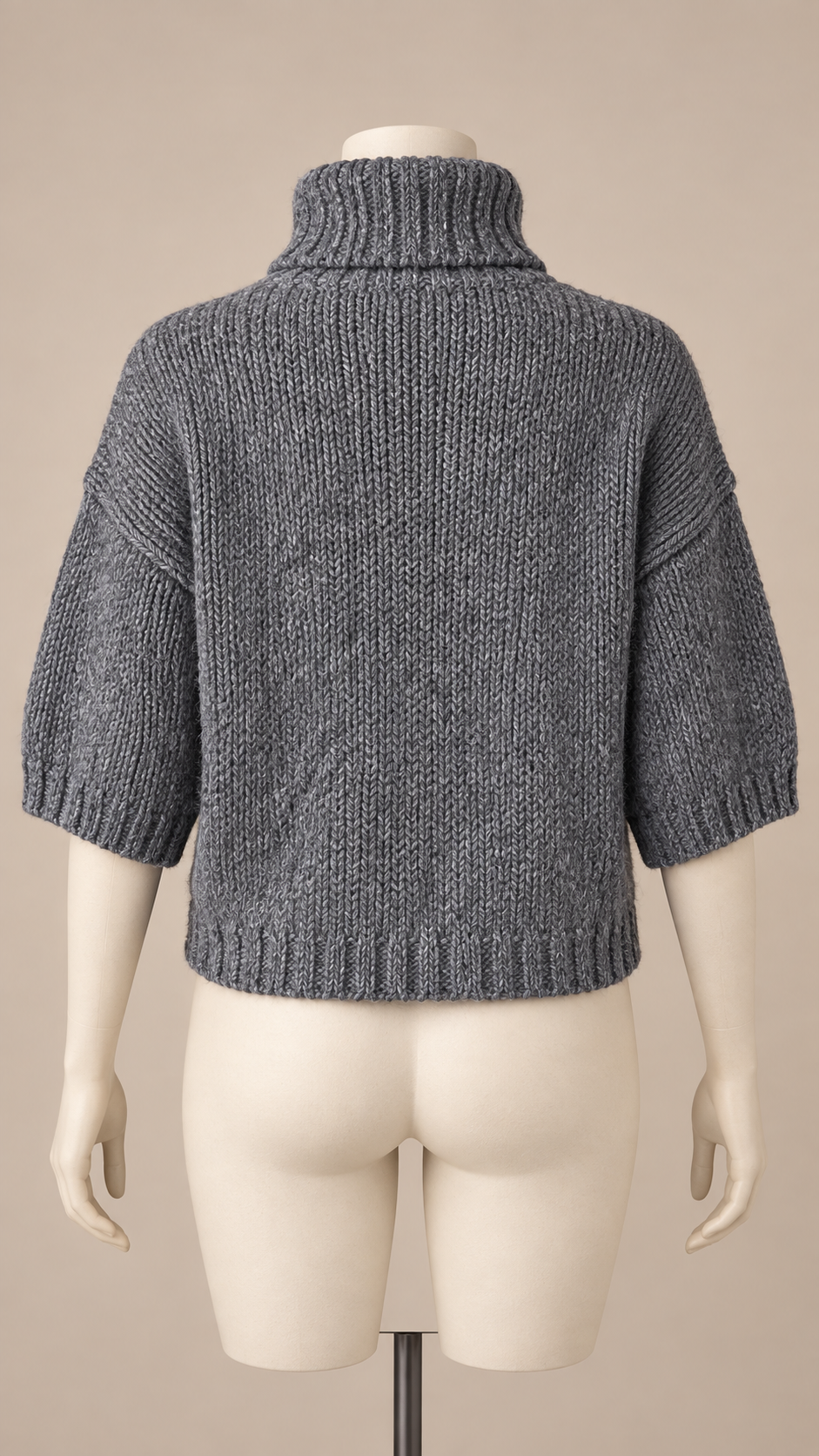 Rowan Chunky Turtleneck — Gray mannequin back
