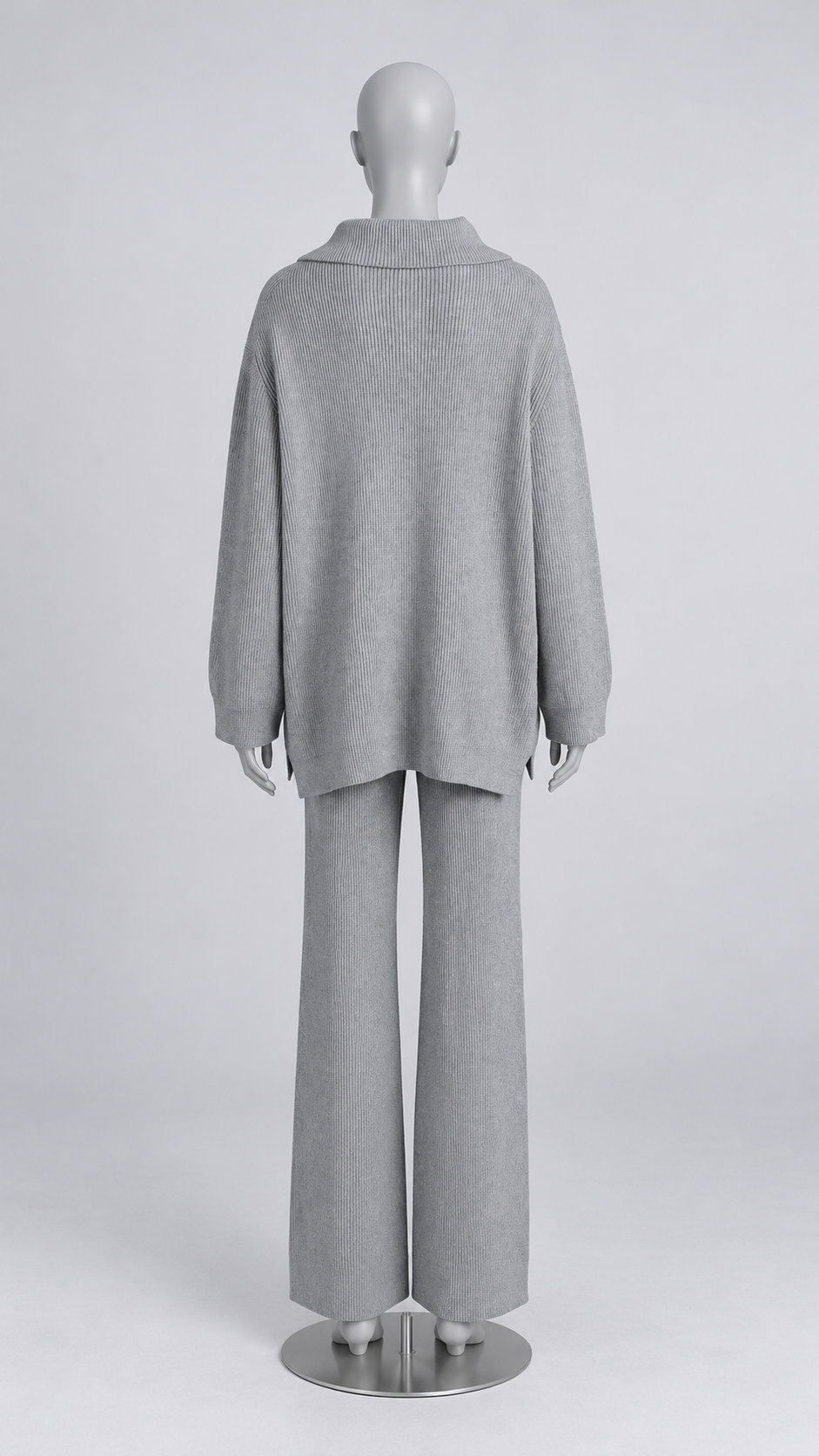 Elettra Half-Zip Knit Set — Gray mannequin back