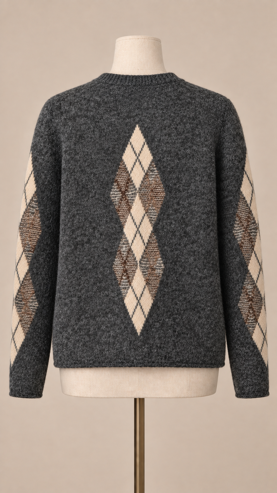 Tamsin Argyle Cardigan — Gray mannequin back