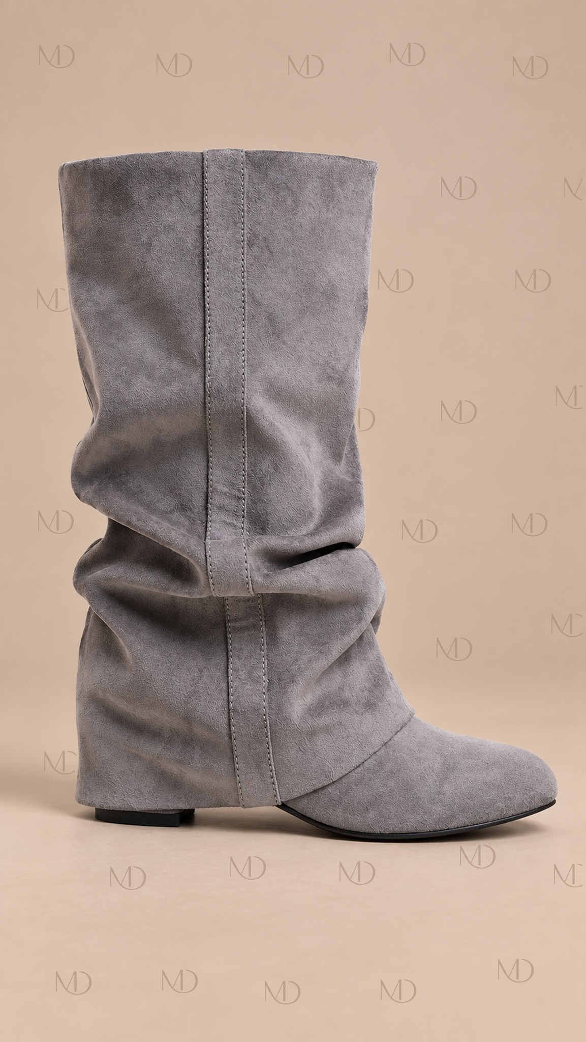 Remi Slouchy Suede Boots — Gray product only