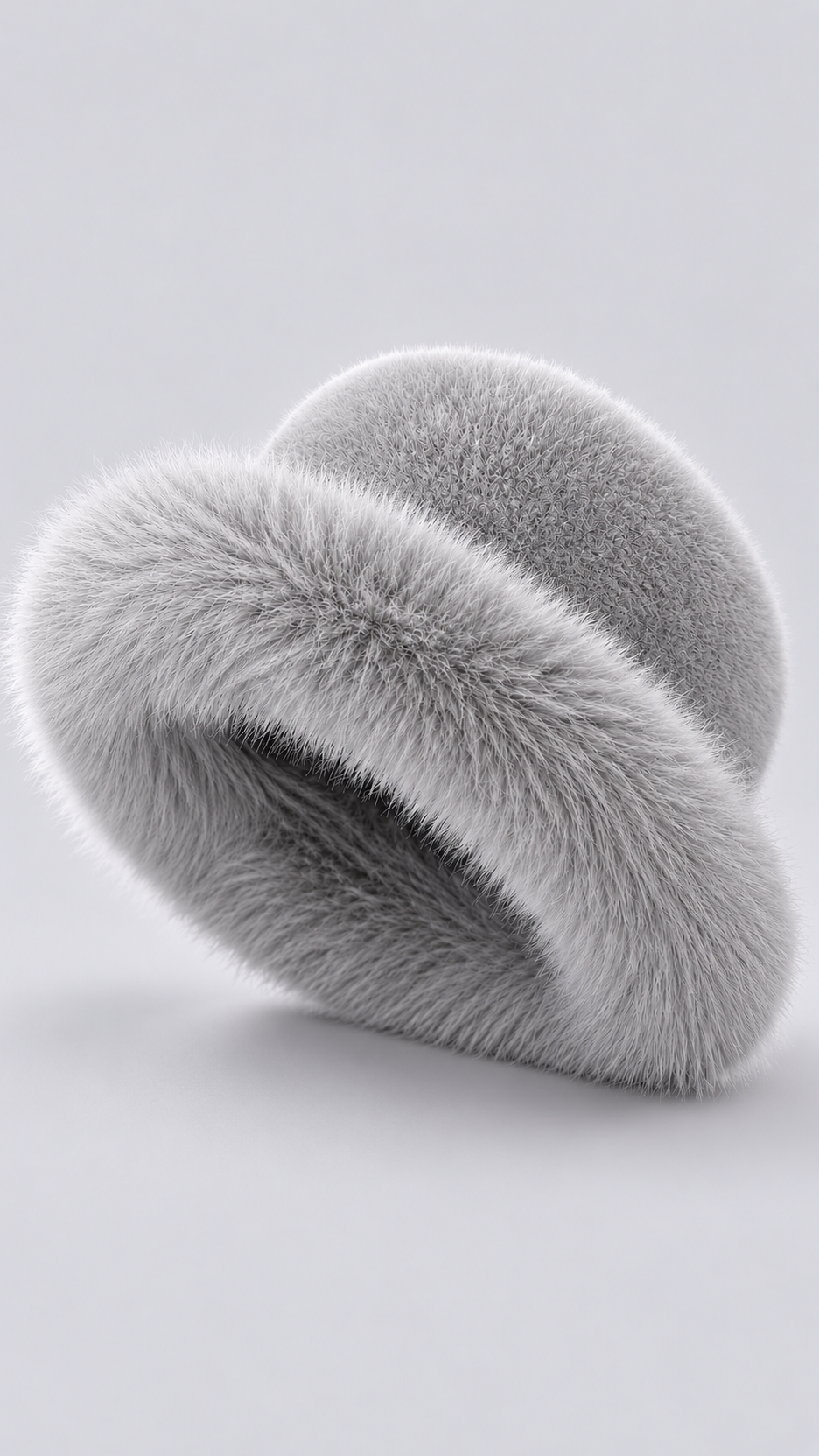 Liliane Mink-Brim Bucket Hat — Gray product only