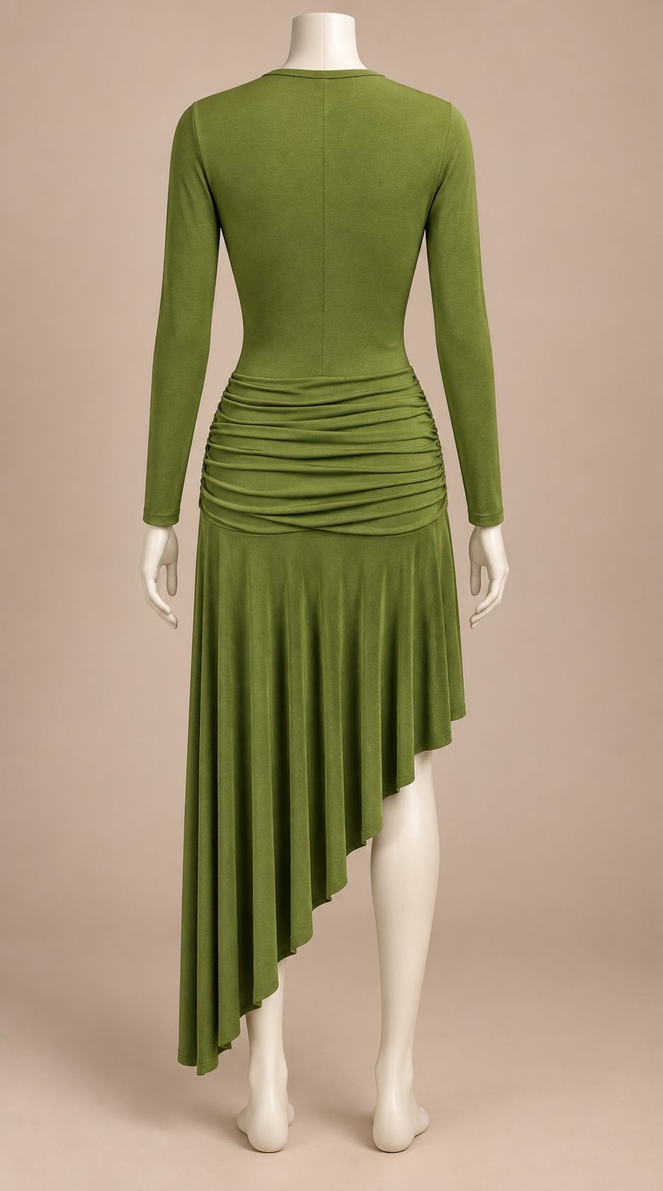 Esme Cascade Hem Maxi — Green mannequin back