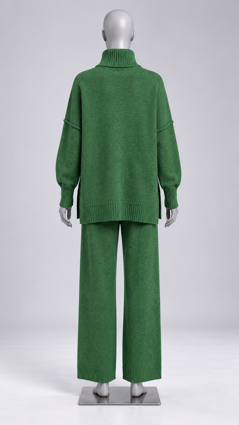 Iolanthe Split-Hem Knit Set — Green mannequin back