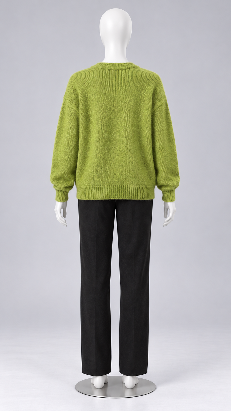 Celestine Shell-Button Cardigan — Green mannequin back