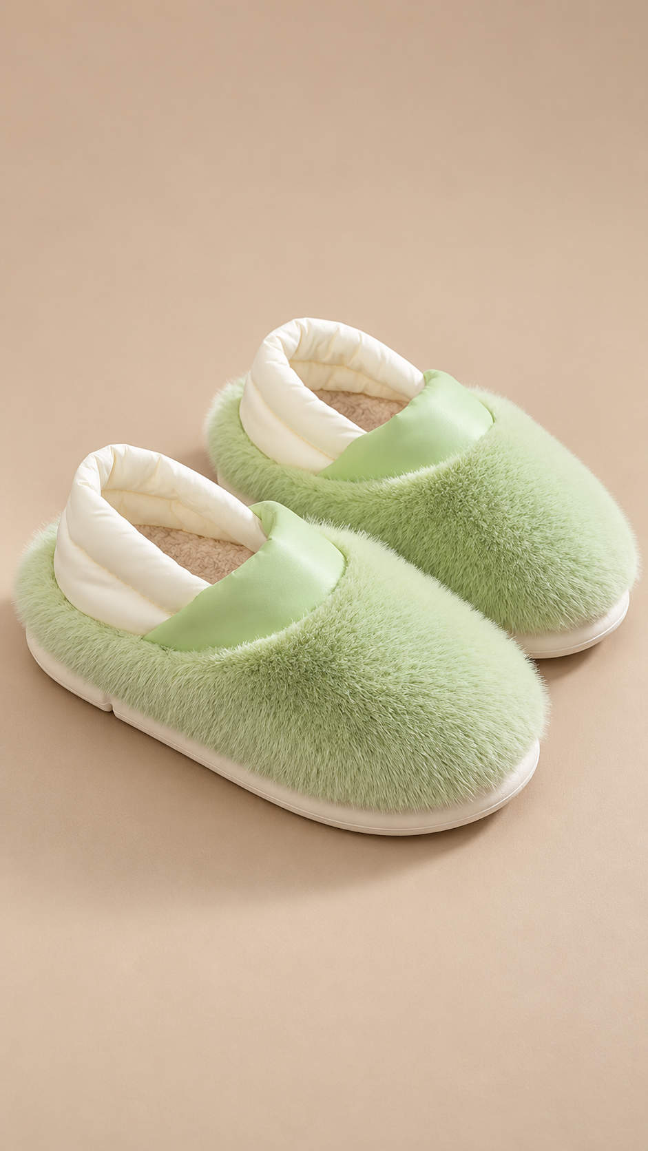 Lucienne Quilt-Collar Slipper — Green product only