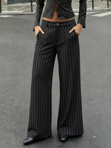 High-Waist Pinstripe Palazzo Pants