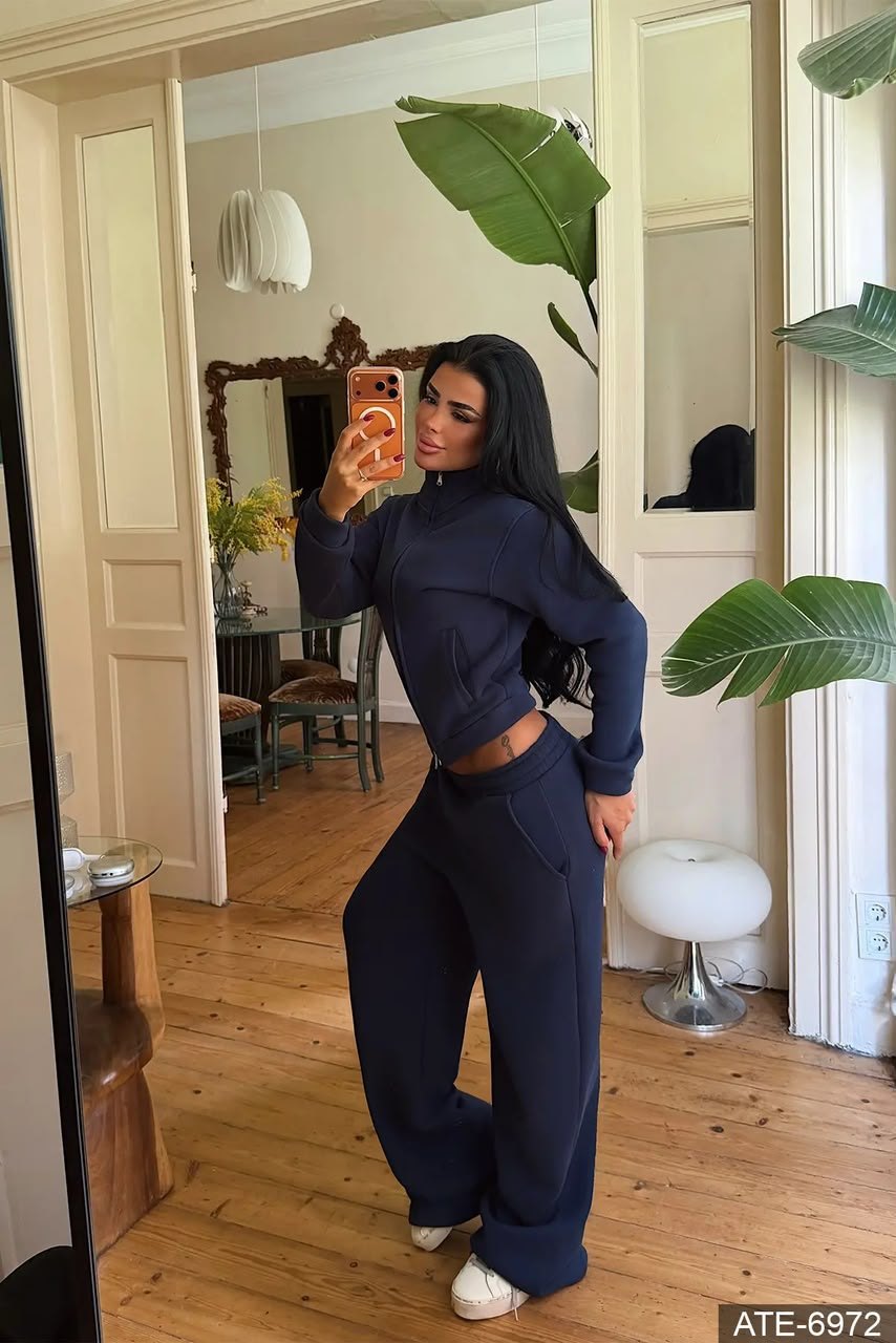 Indigo Zippered Tracksuit — Navy