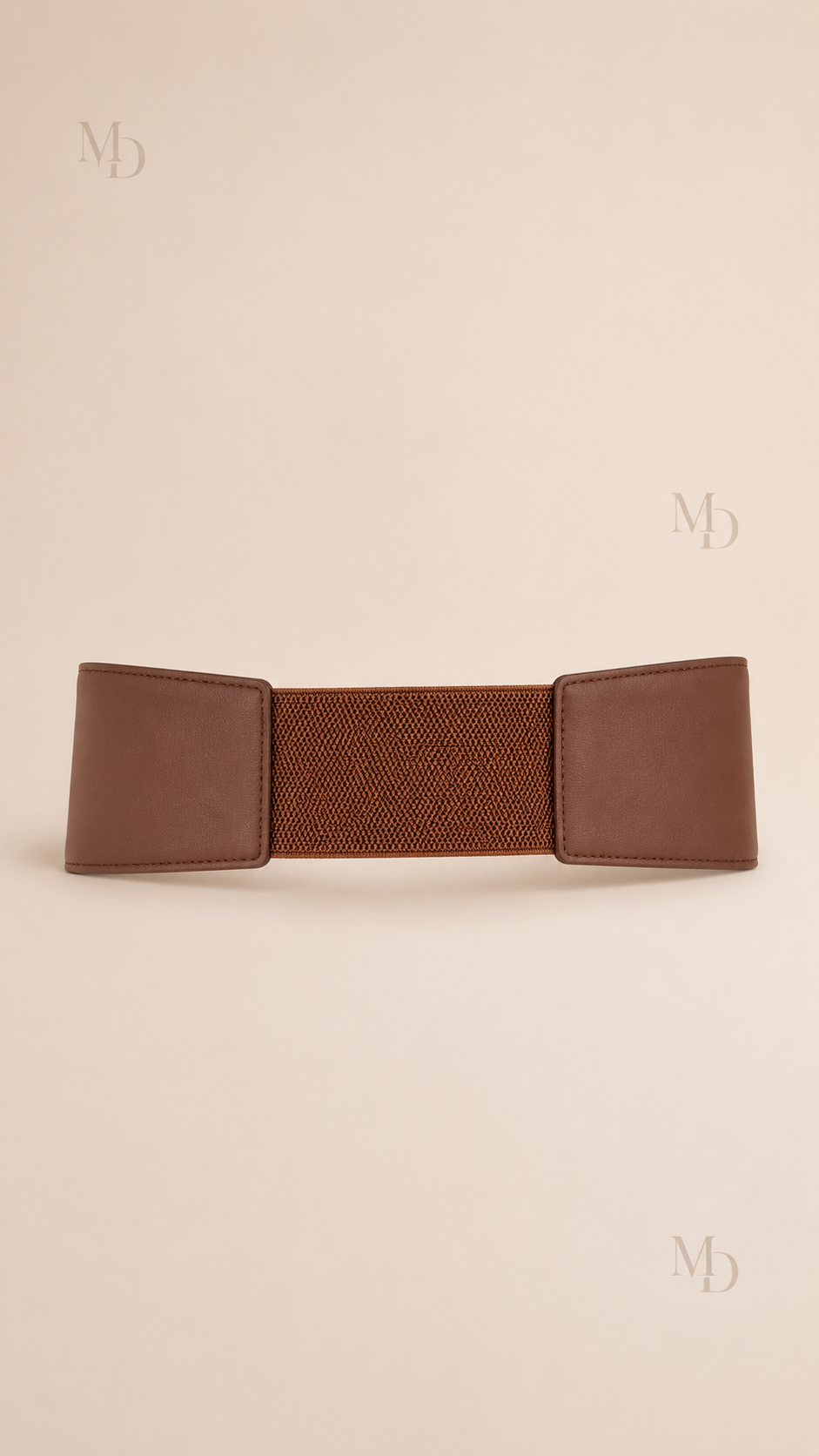 MD Fashionwear automated - Ines Wide Corset Belt - Brown - product back