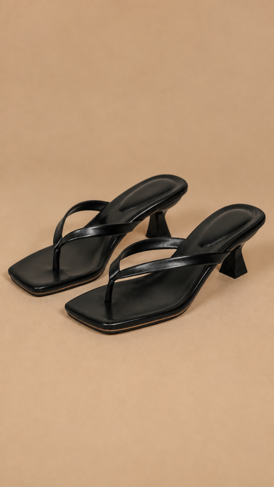Isla Thong Heel Sandals - Black product view
