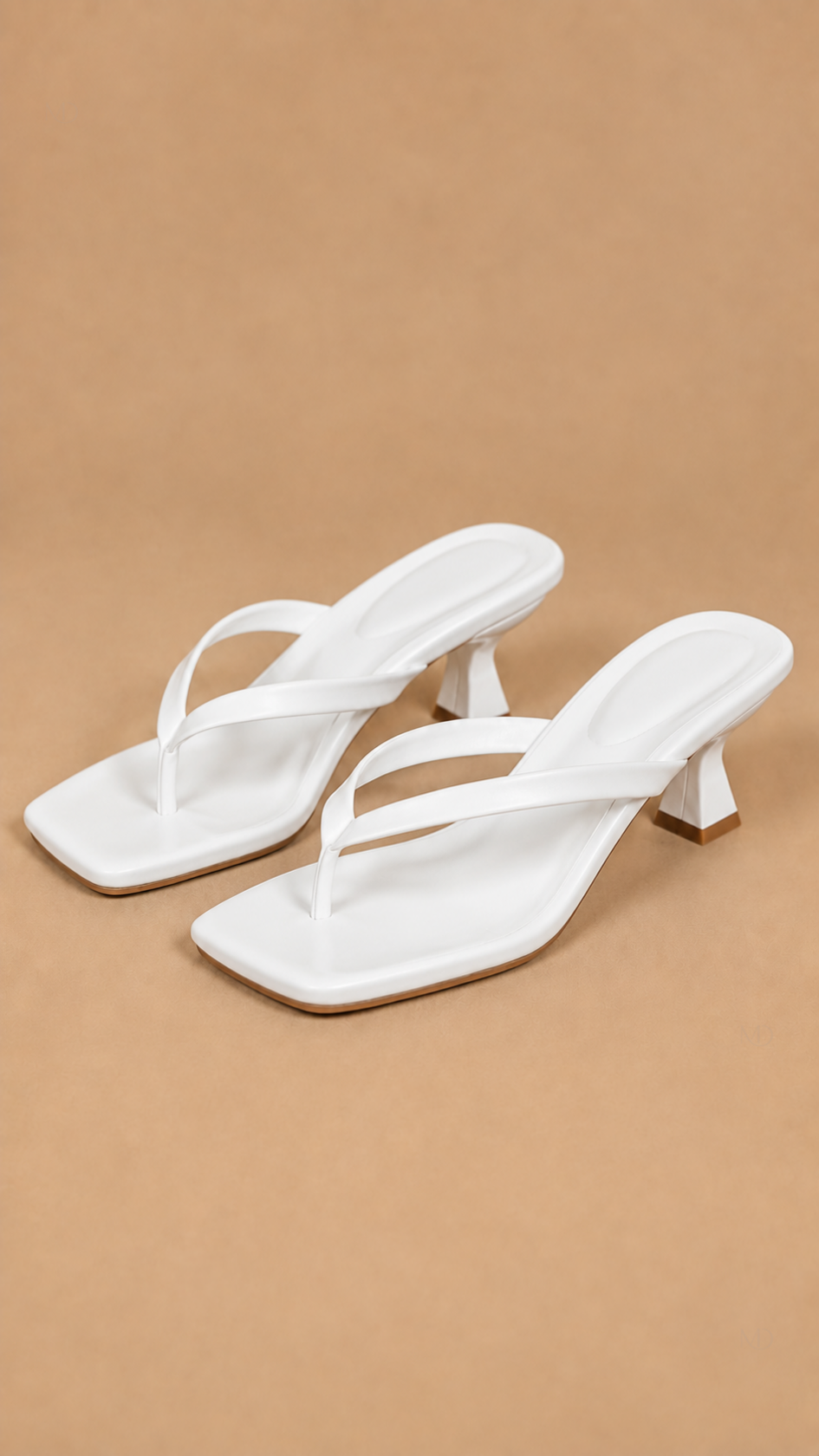 Isla Thong Heel Sandals - White product view