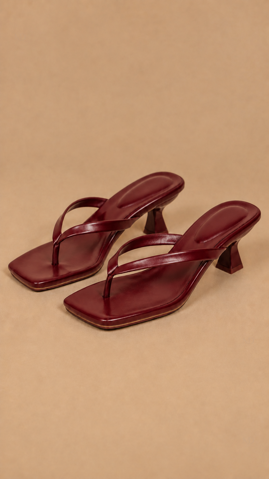 Isla Thong Heel Sandals - Wine Red product view