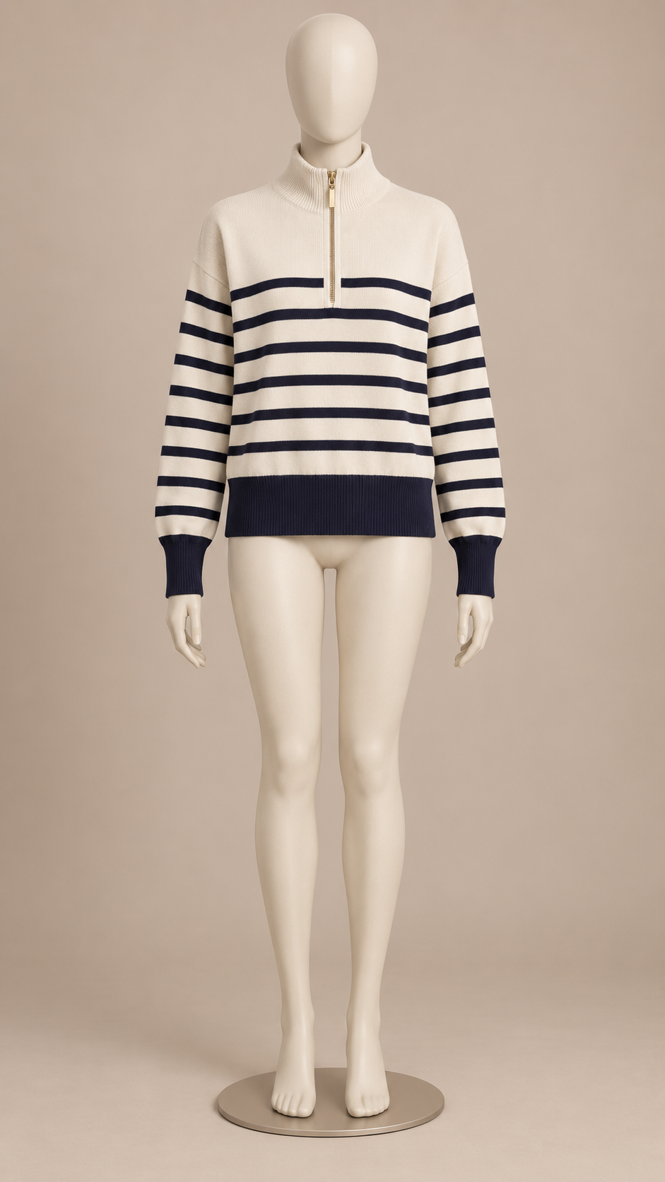 Tatiana Funnel-Neck Sweater — Ivory mannequin front