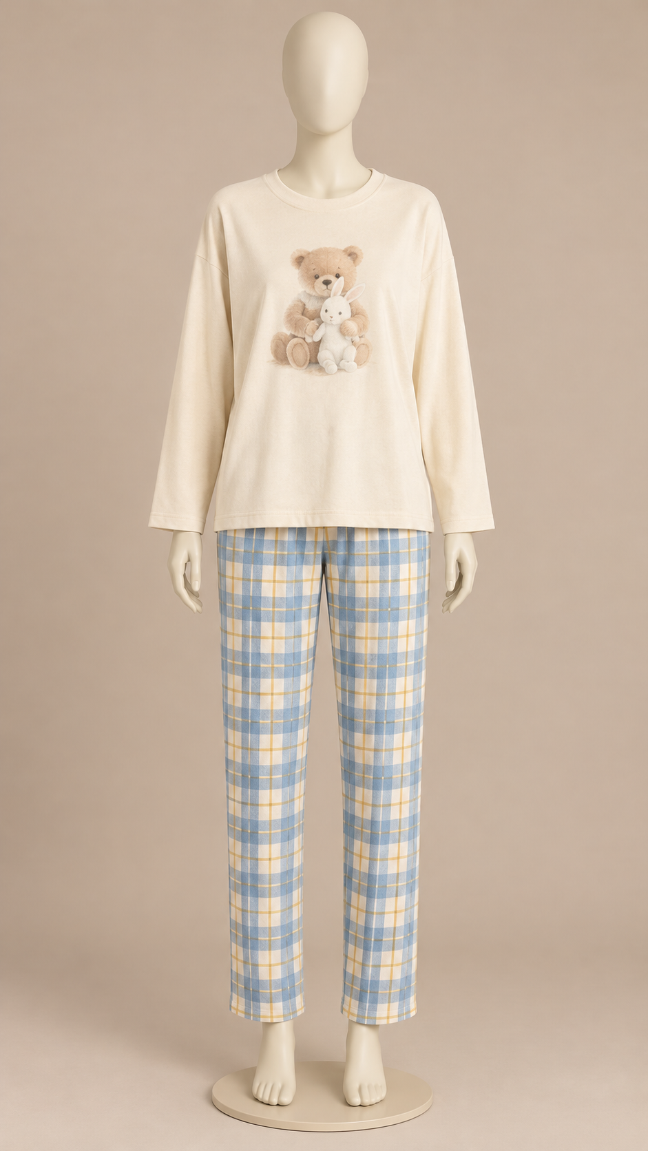 Rosemary Bra-Lined Pajama Set — Ivory mannequin front