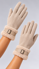 Annelise Shearling-Cuff Gloves