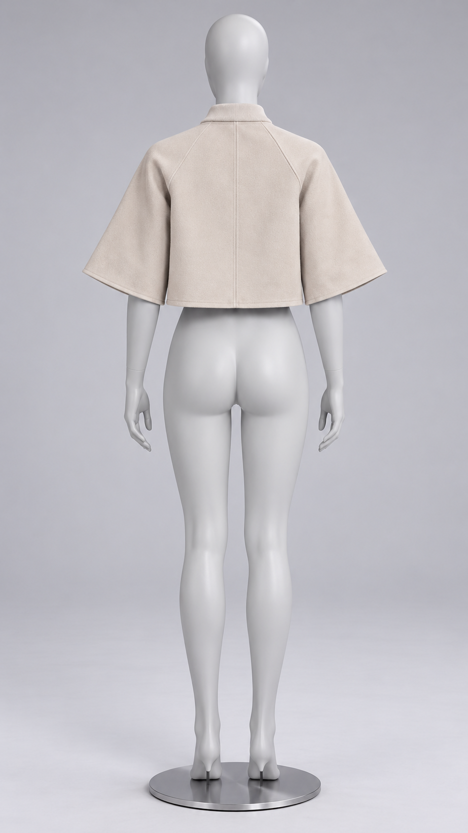 Gwendolyn Capelet Jacket — khaki mannequin back