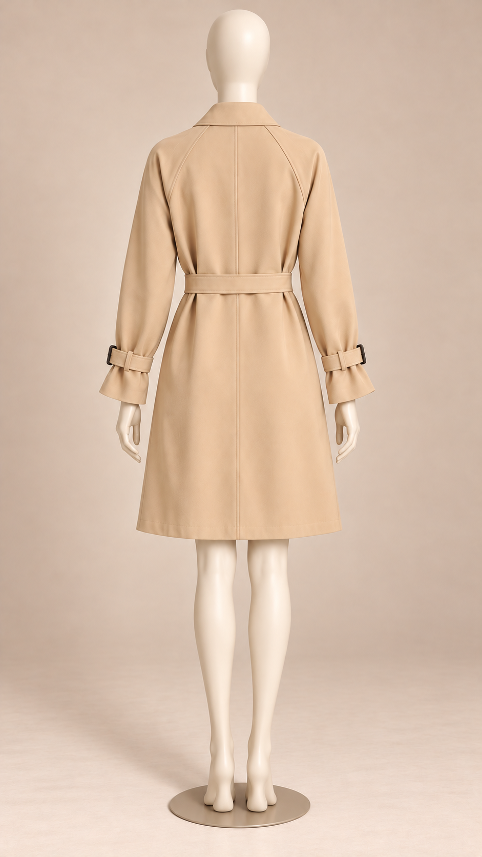 Odelia Storm-Flap Trench — khaki mannequin back