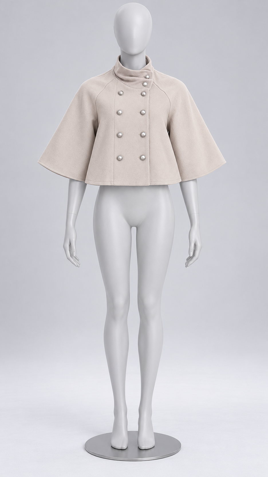 Gwendolyn Capelet Jacket — khaki mannequin front