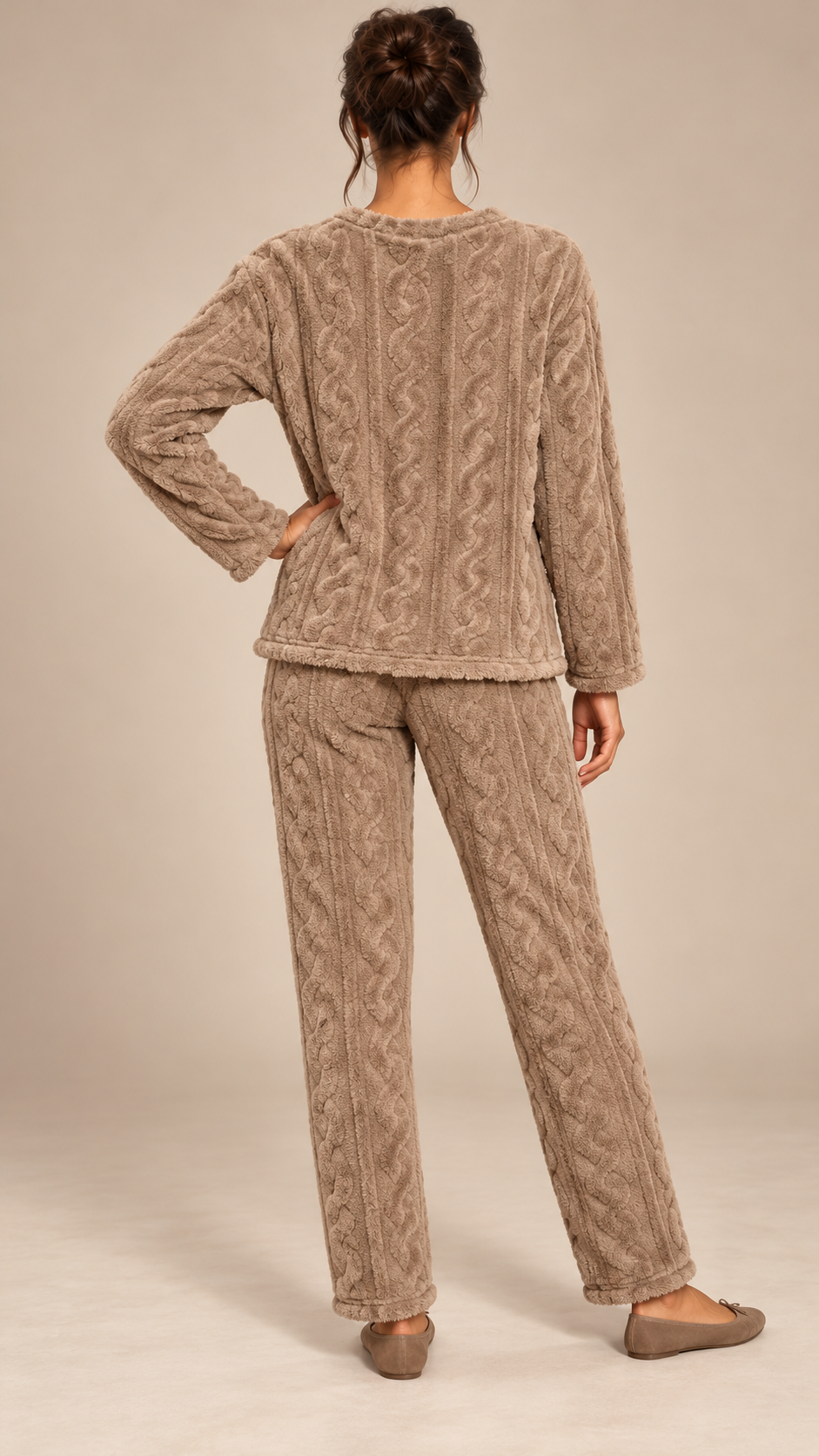 Philippa Bear-Patch Set — khaki model back