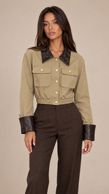 Wren Floral-Collar Work Jacket