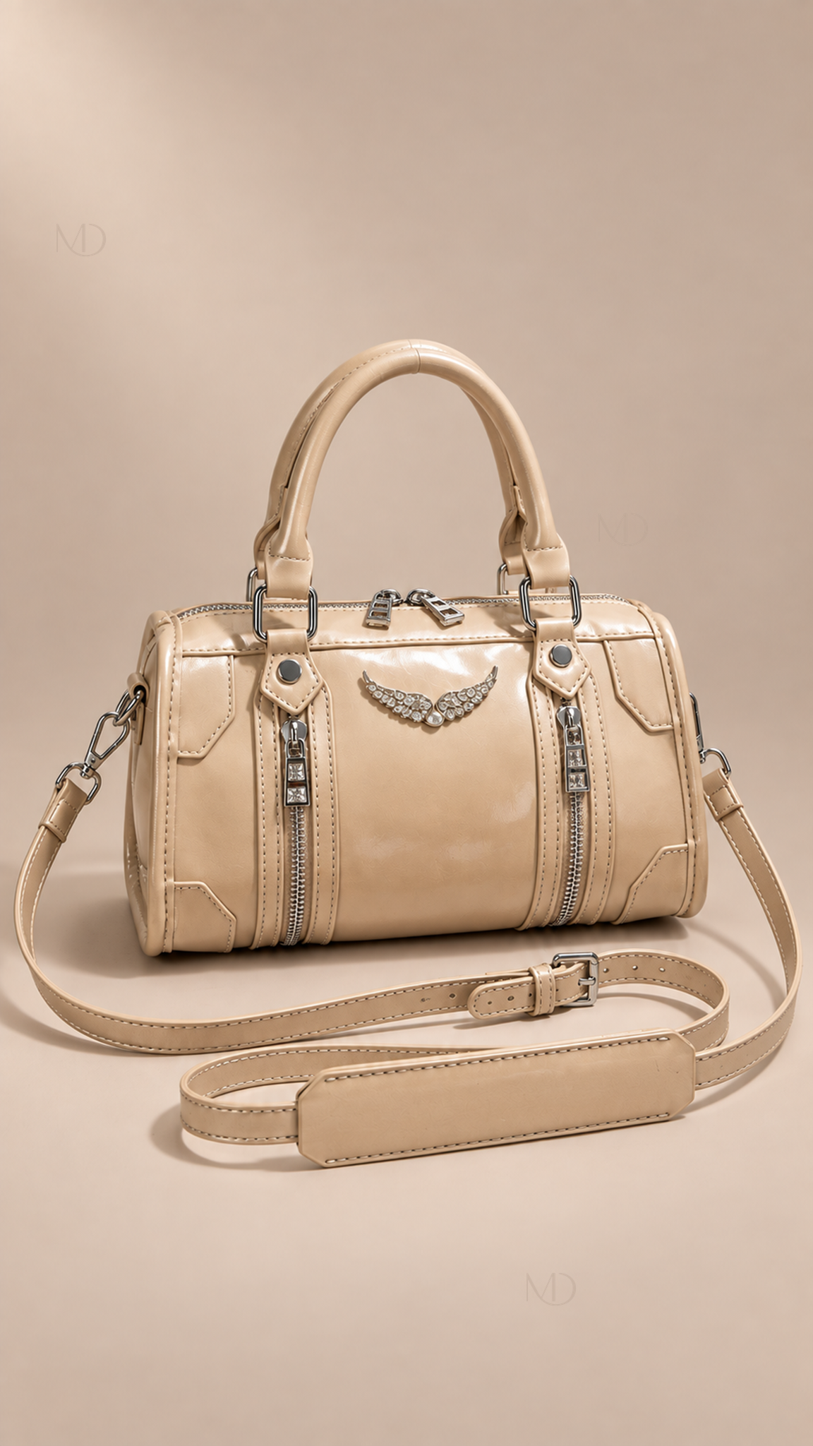 Zadie Studded Wing Bag — khaki product closed