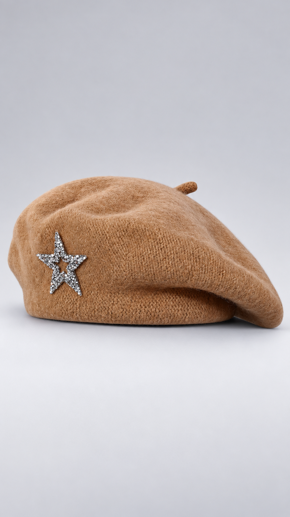 Odelette Star-Brooch Beret — khaki product only