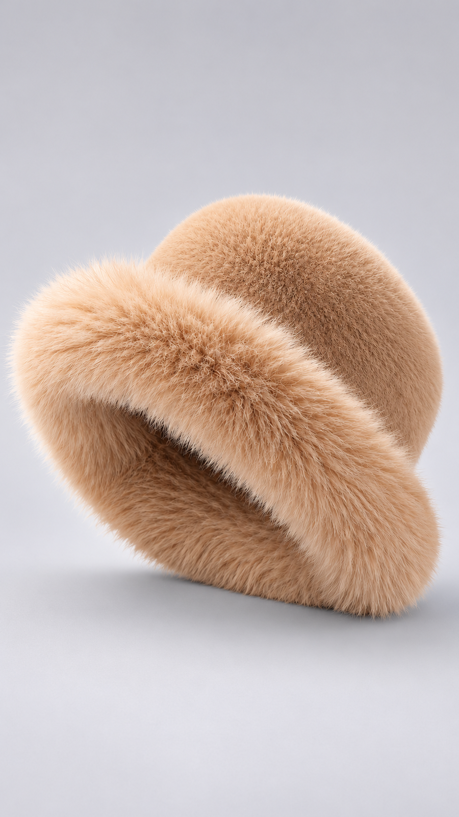 Liliane Mink-Brim Bucket Hat — khaki product only
