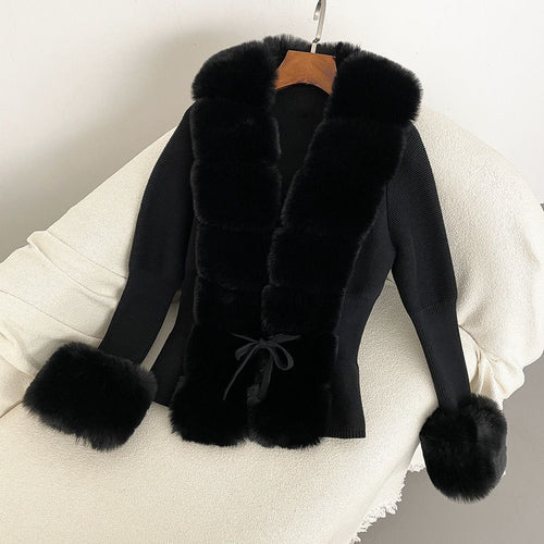Knitted Fur Cardigan
