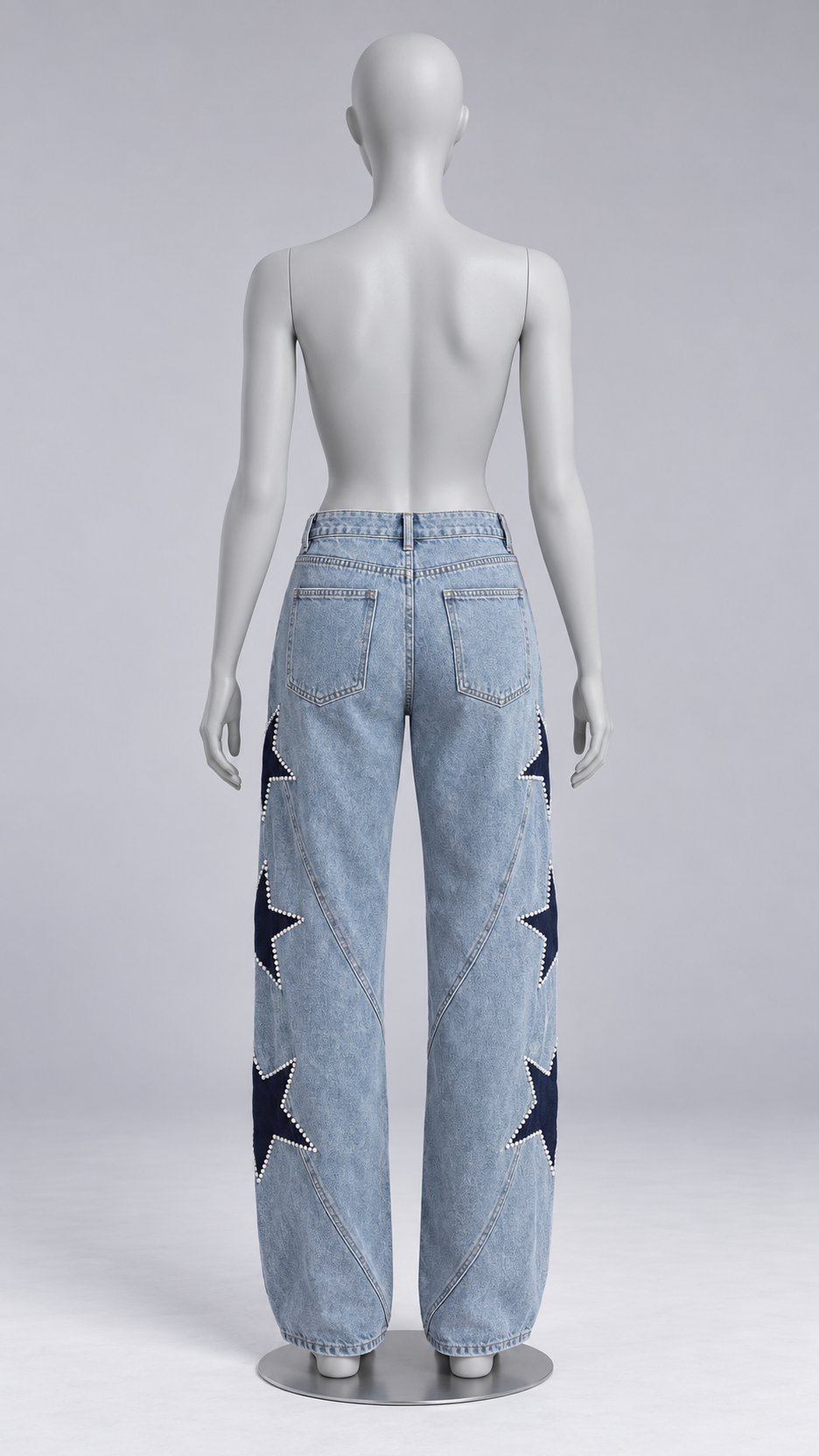 Astra Constellation Jeans — light blue mannequin back