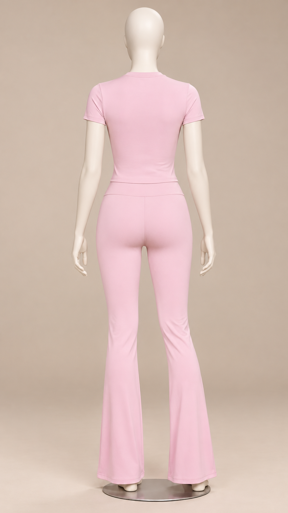 Odalys V-Waist Flare Set — Light Pink mannequin back