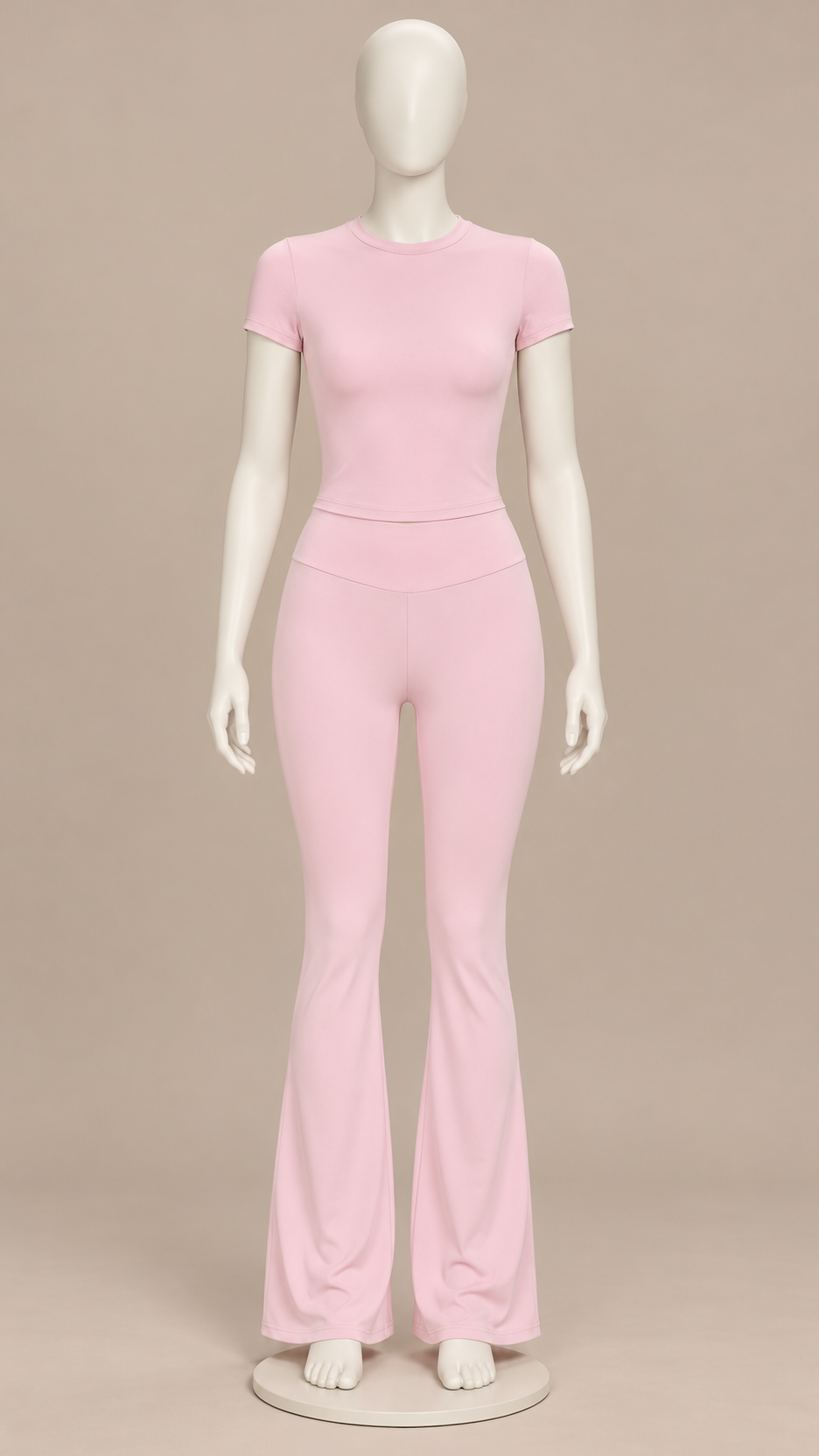 Odalys V-Waist Flare Set — Light Pink mannequin front