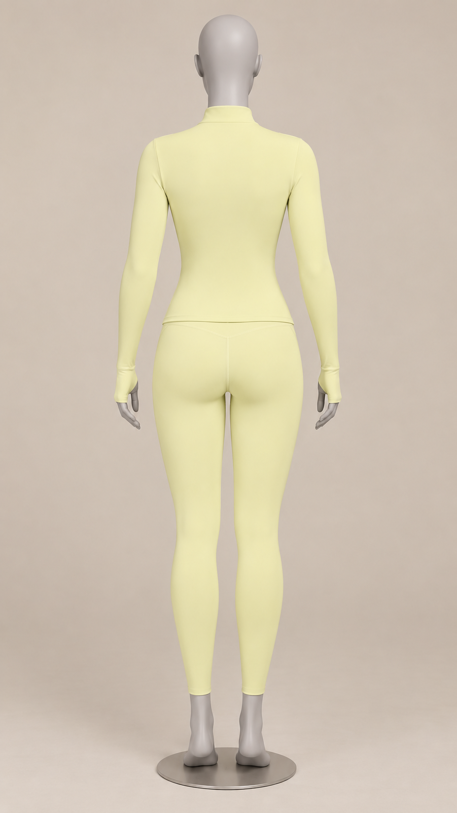 Kalinda Thumbhole Active Set — Light Yellow mannequin back