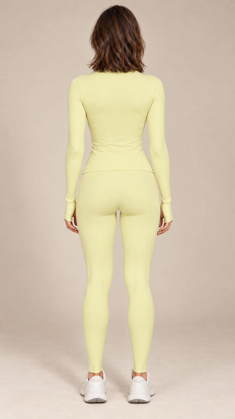 Kalinda Thumbhole Active Set — Light Yellow model back