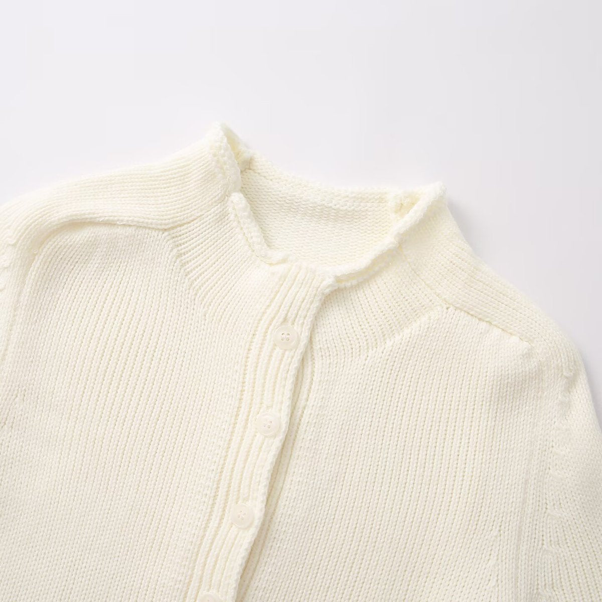 Ribbed Short-Sleeve Knit Cardigan