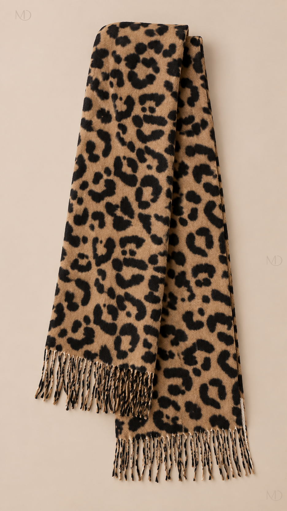 Isolde Leopard Cashmere Scarf - camel-02-product
