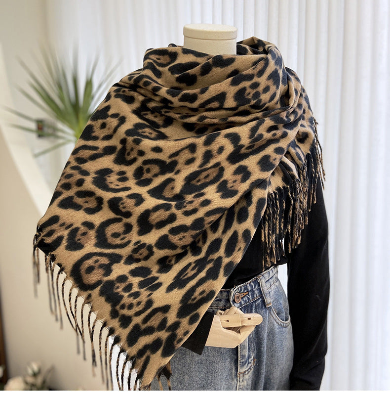 Isolde Leopard Cashmere Scarf supplier photograph
