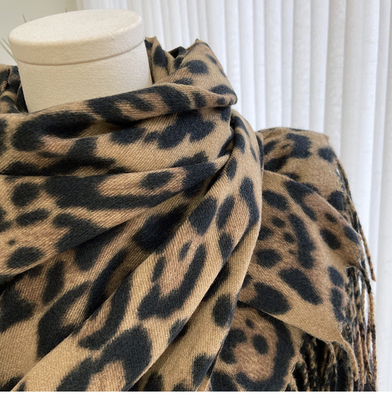 Isolde Leopard Cashmere Scarf supplier photograph