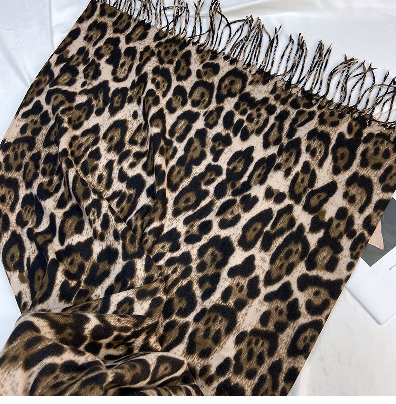 Isolde Leopard Cashmere Scarf supplier photograph