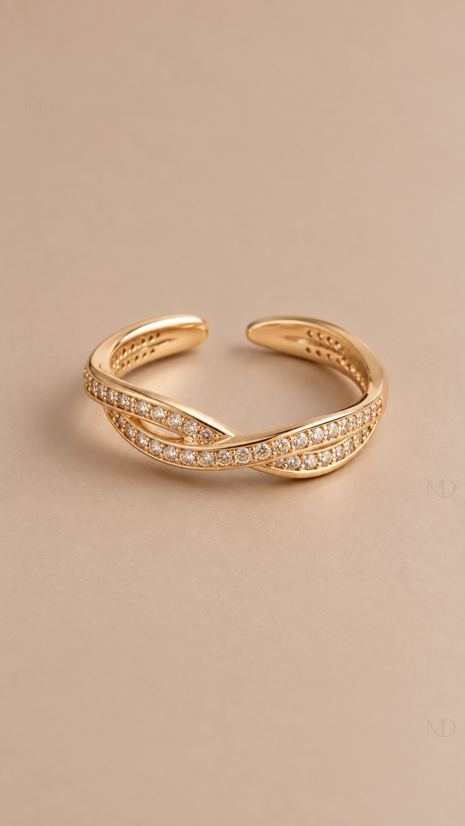 Noor Mobius Pave Ring — champagne gold 02 product