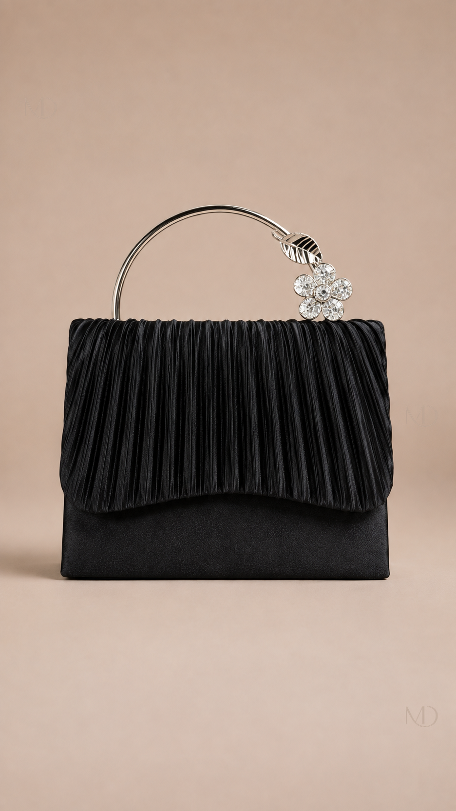 Odette Pleated Evening Bag black product view