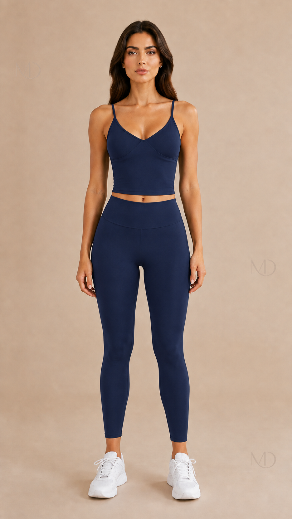 Nova Brushed Yoga Set navy blue front