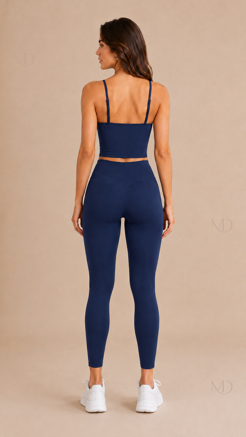 Nova Brushed Yoga Set navy blue back